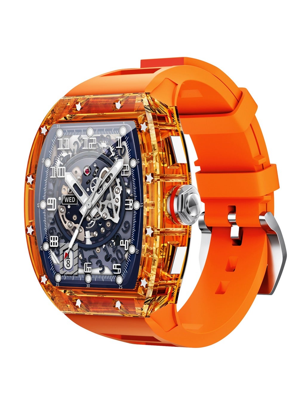 Compare Mi Techo WS6 1.86inch Full Touch Screen IP68 Waterproof and HD Calling Android Smart Watch For Men Orange at KSA Price