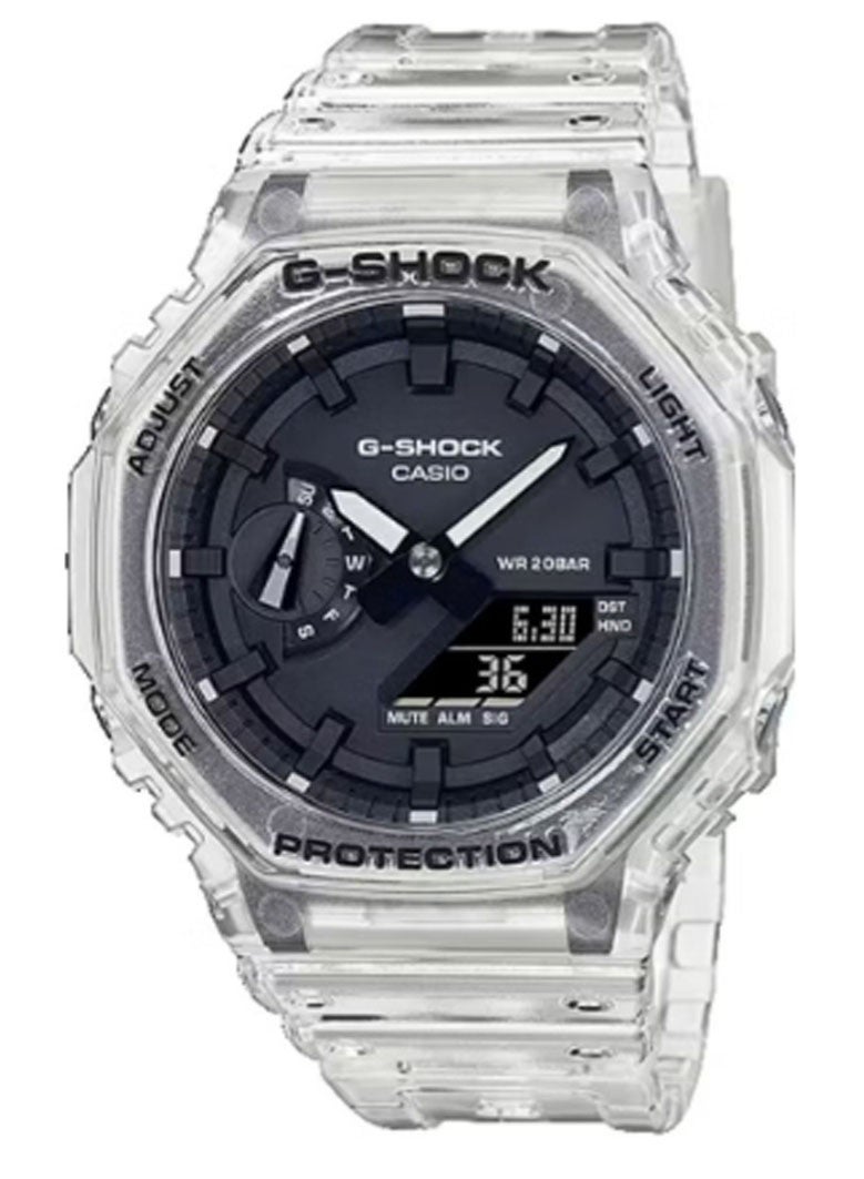 Compare Analog Digital Transparent Resin Band Watch For Mens GA2100SKE7ADR at KSA Price