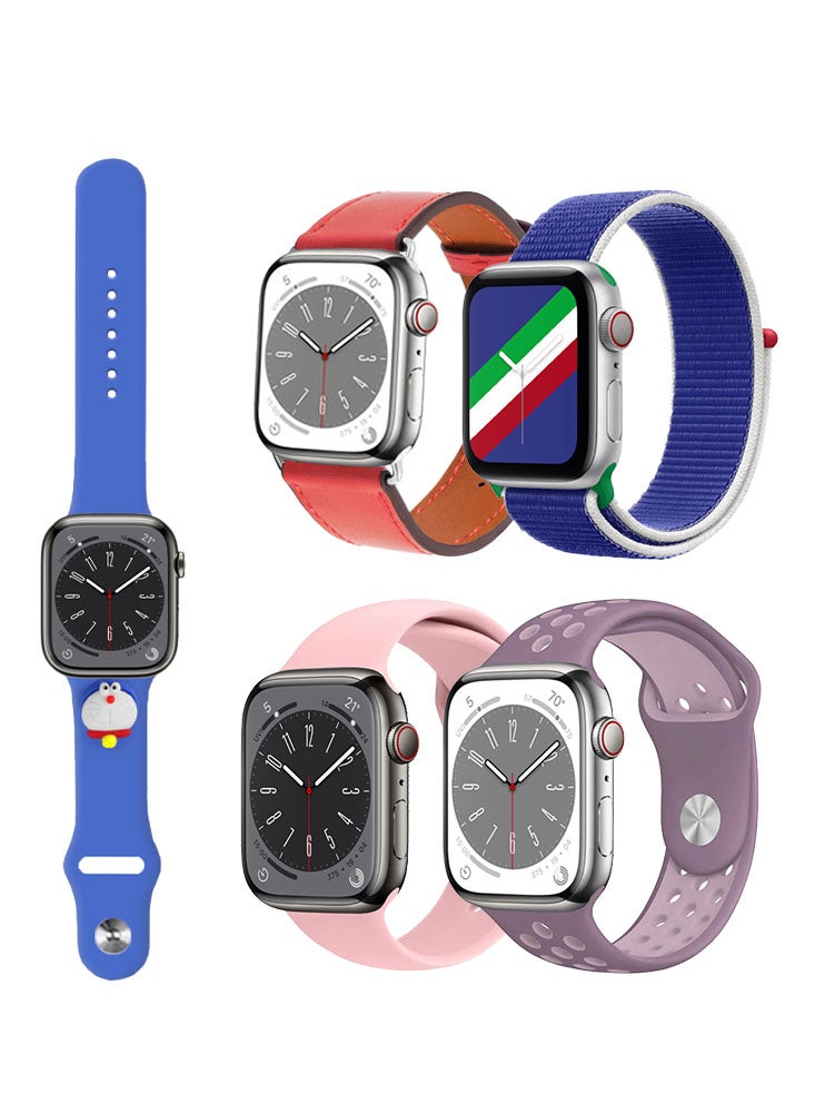 Compare 5pcs Watch Bands Replacement for Apple Watch Strap Compatible with Apple Watch 42414038mm Series 10987654SE at KSA Price