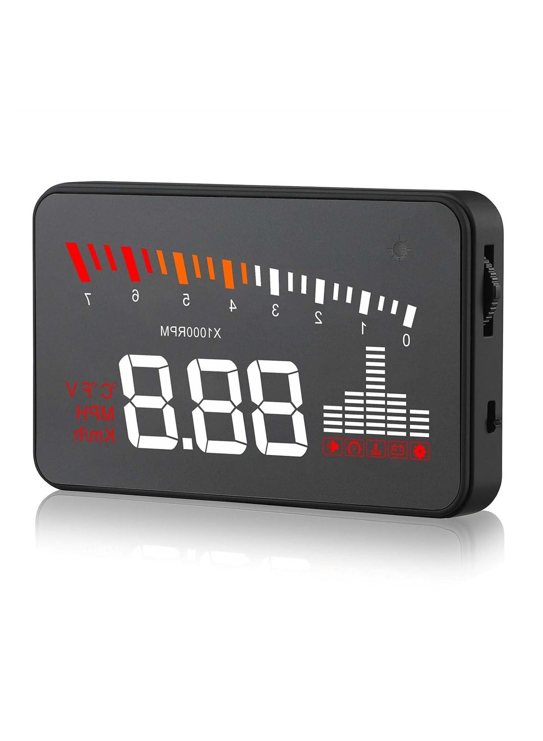 Compare Heads up Display for Car Upgrade Digital Speedometer HD Projection With Speed Tacho Water Temperature Altitude Driving Direction Warning Function For Most Vehicles After 2008 at KSA Price