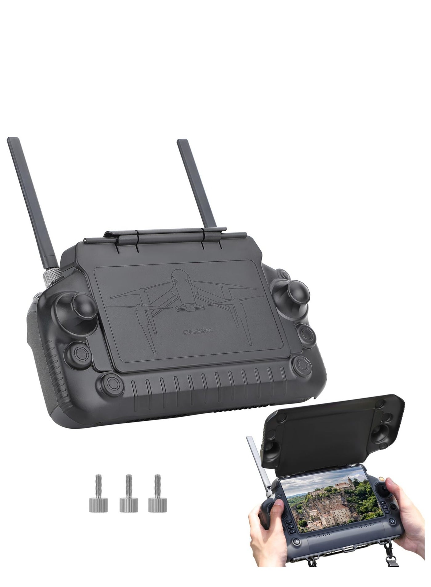 Compare 2 in 1 Controller Sun Hood,  RC Joysticks Protector Sunshade, Remote Controller Protection Accessories Black at KSA Price