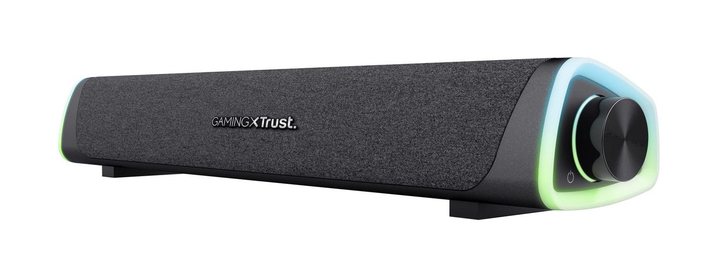 Compare GXTrust Axon RGB Illuminated Soundbar 12W, USB Powered, 3.5mm AUX, Black at KSA Price