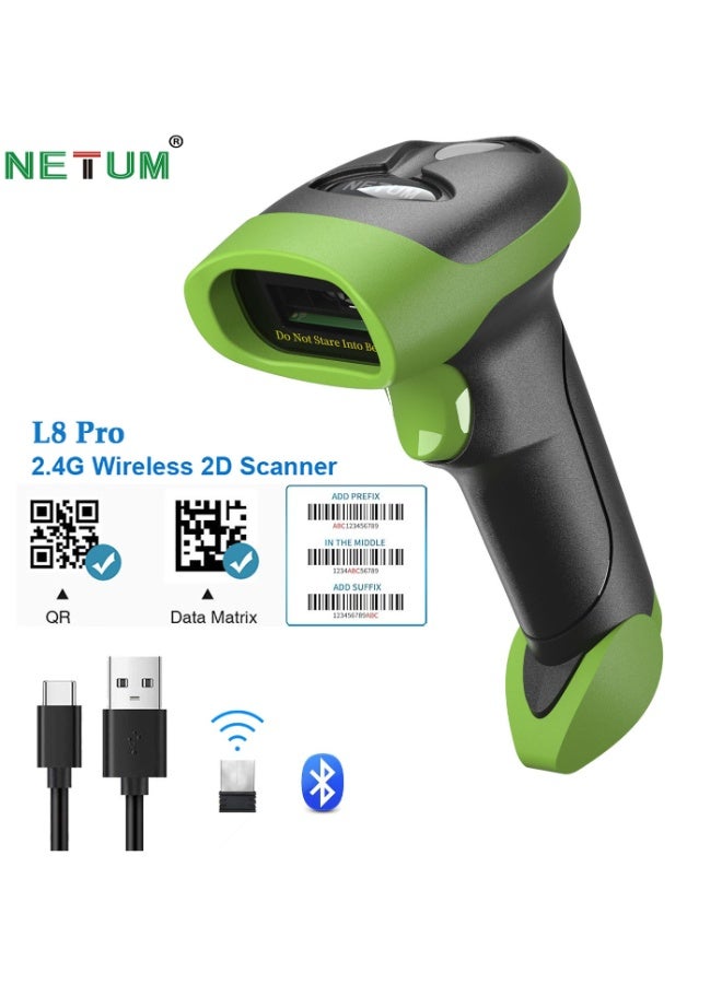 Compare Wireless QR Barcode Scanner, 3 in 1 Automatic Bluetooth 1D 2D Barcode Reader USB Image Code Scanner for Store, Warehouse POS, Computer, Tablet, iPad, iPhone, Android at KSA Price