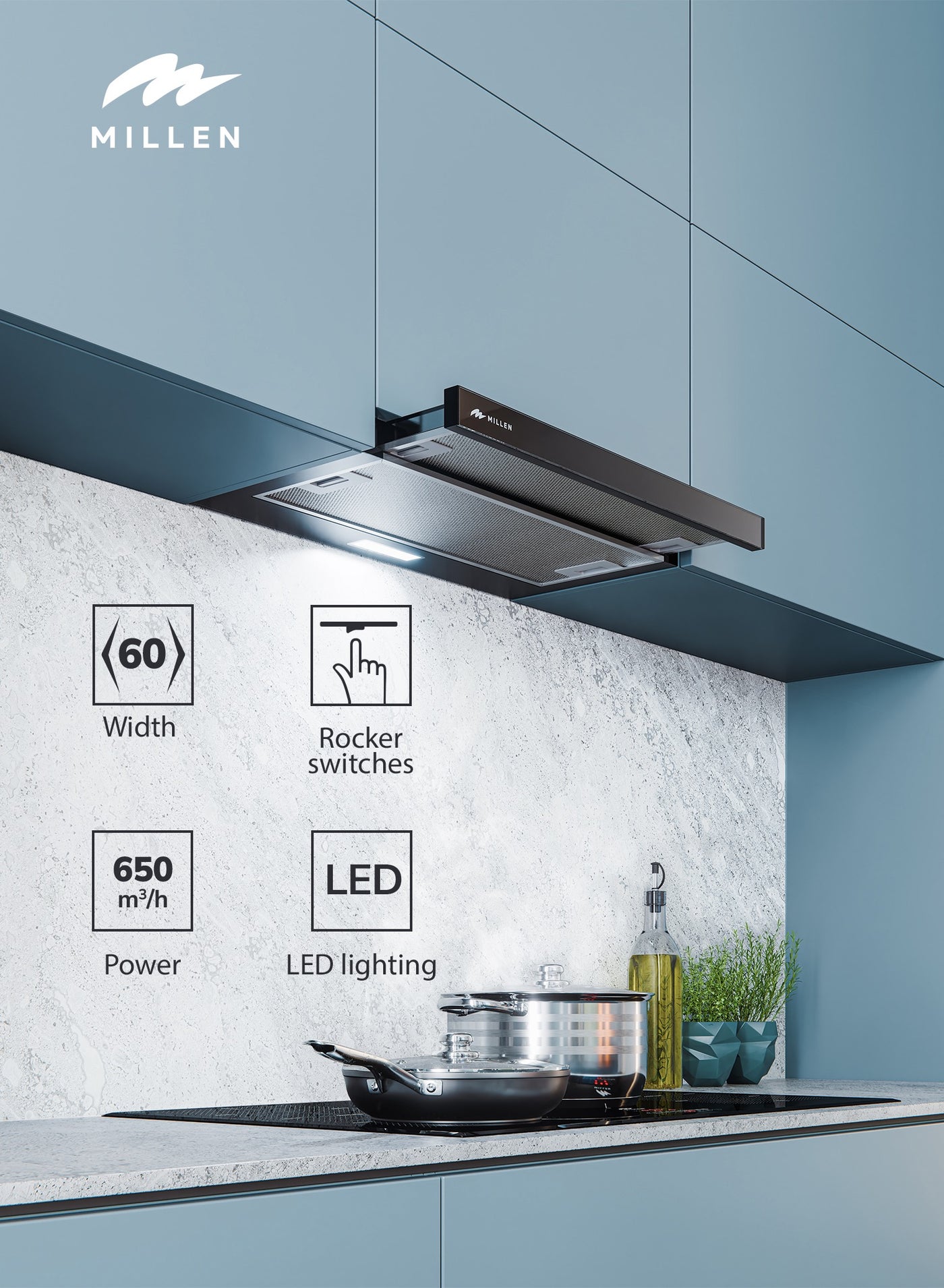 60cm Telescopic Hood – 3 Years Warranty, Filters Included…
