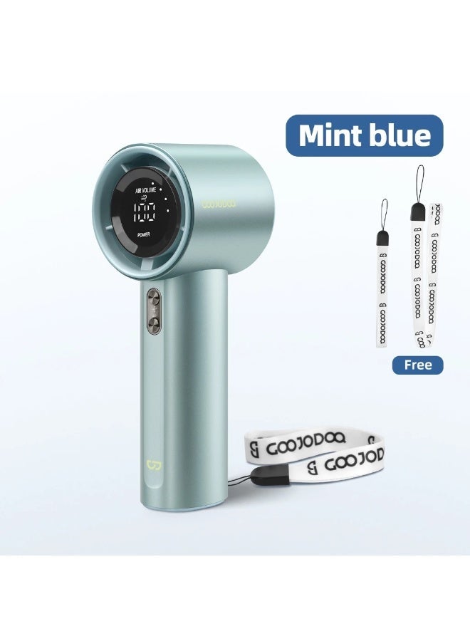 Compare GOOJODOQ Strong Wind High Speed Handheld Fan with LED Display  100 Adjustable Speed Levels, Rechargeable Portable Mini Cooling Fan, USB TypeC Personal Fan for Travel, Outdoor, Office, Home & UAE Summer Mint Blue at KSA Price