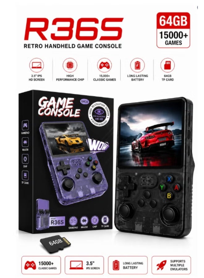 YJ R36S Retro Game Console Handheld, 15000+ Preloaded…