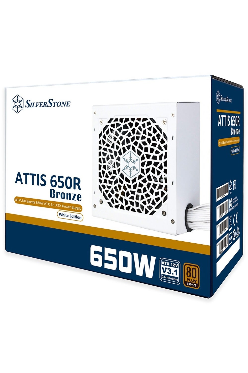 Compare ATTIS 650R Bronze 650W ATX 3.1 Power Supply, 80 PLUS, NonModular, 120mm Silent Fan, Flat Cables, OVPUVPSCP Protection, White | SSTAT650RBFWBW at KSA Price