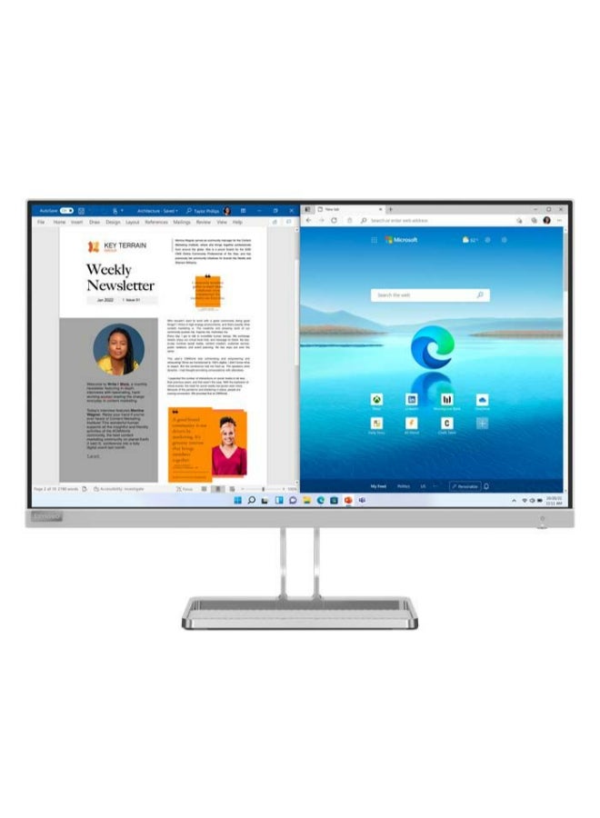 Compare L27i40 Computer Monitor With 27inch, FHD, 1920x1080, IPS Panel Technology, Builtin Speakers Cloud Grey at KSA Price