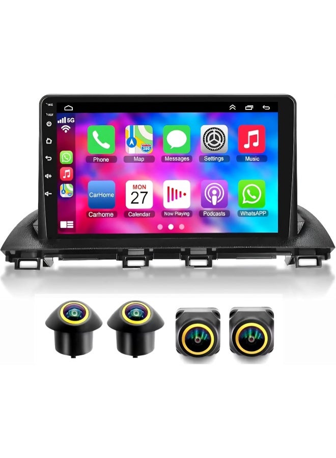 Compare Fit Mazda 3 Car Stereo Mazda 3 Axela Android Screen 20142019 With Apple Carplay Android Auto Wireless WiFi DSP FM&AM BT AHD Camera Included Fast Interface QLED 4+32GB 360D Cameras at KSA Price
