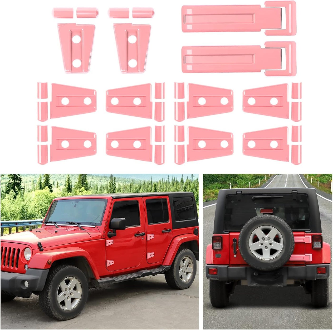 Compare SQQP 12PCS Full Set Exterior Decoration Trim Kit for 20072018 Jeep Wrangler JK JKU  Pink at KSA Price