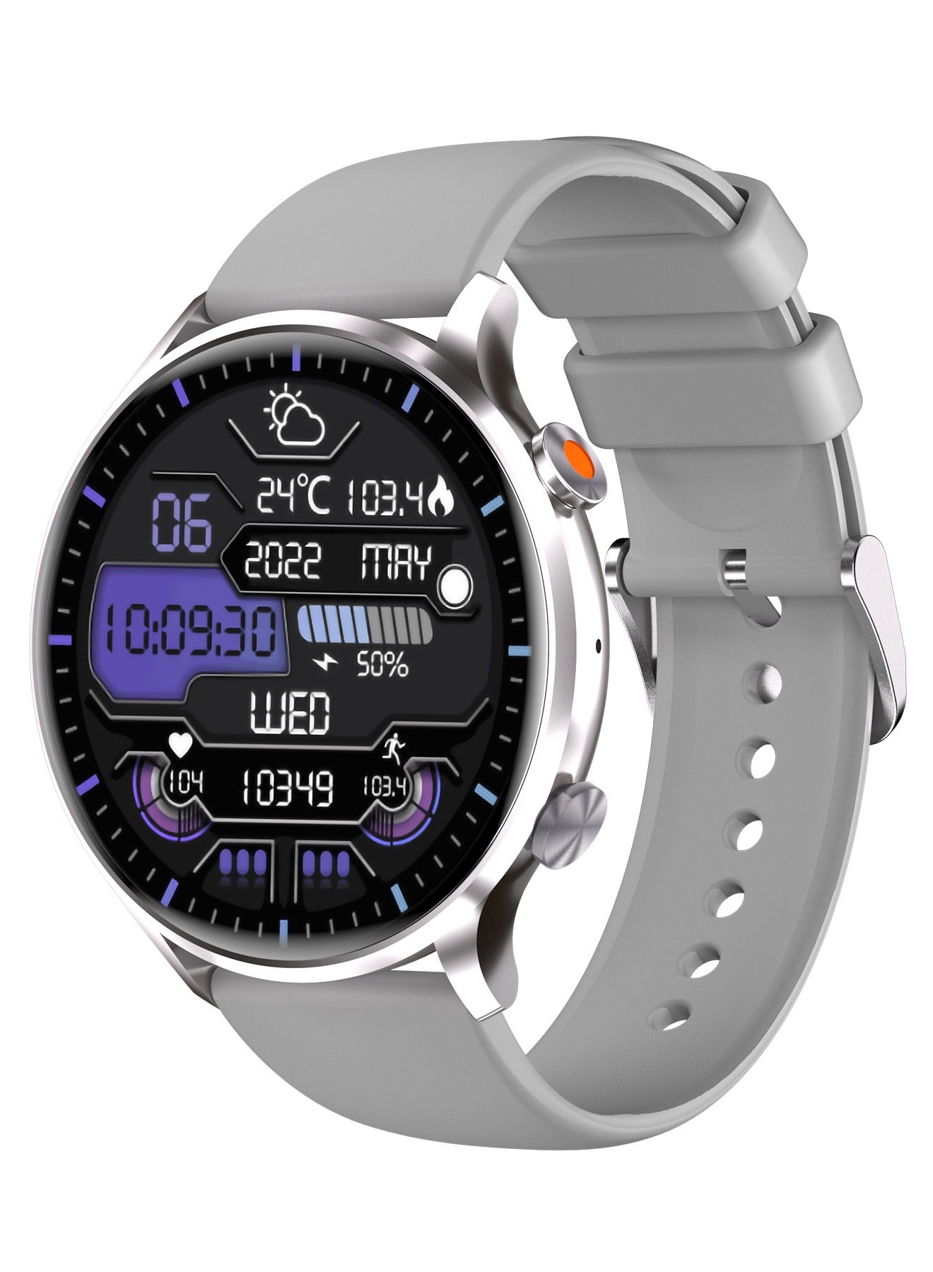 Compare Korean Brand Smart Watch Y5, Business Smartwatch, Waterproof Fitness Watch, Bluetooth Calling, Compatible with Android and iOS, Smartwatch For Men, Zinc Alloy Vacuum Plating, Heart Rate Monitoring, Silver. at KSA Price