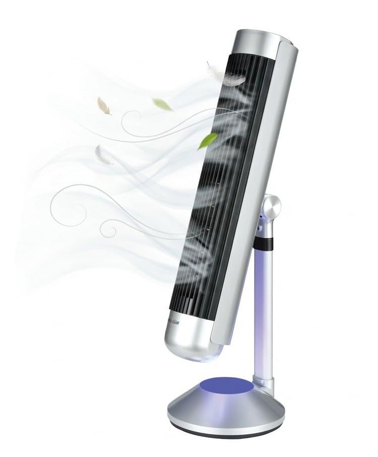 Compare Breeze Tower Fan 50W with 5 Mode Light and 6 Speed Fan  9H Timer  175mm Adjustable Height  Strong ABS Material  Silver at KSA Price