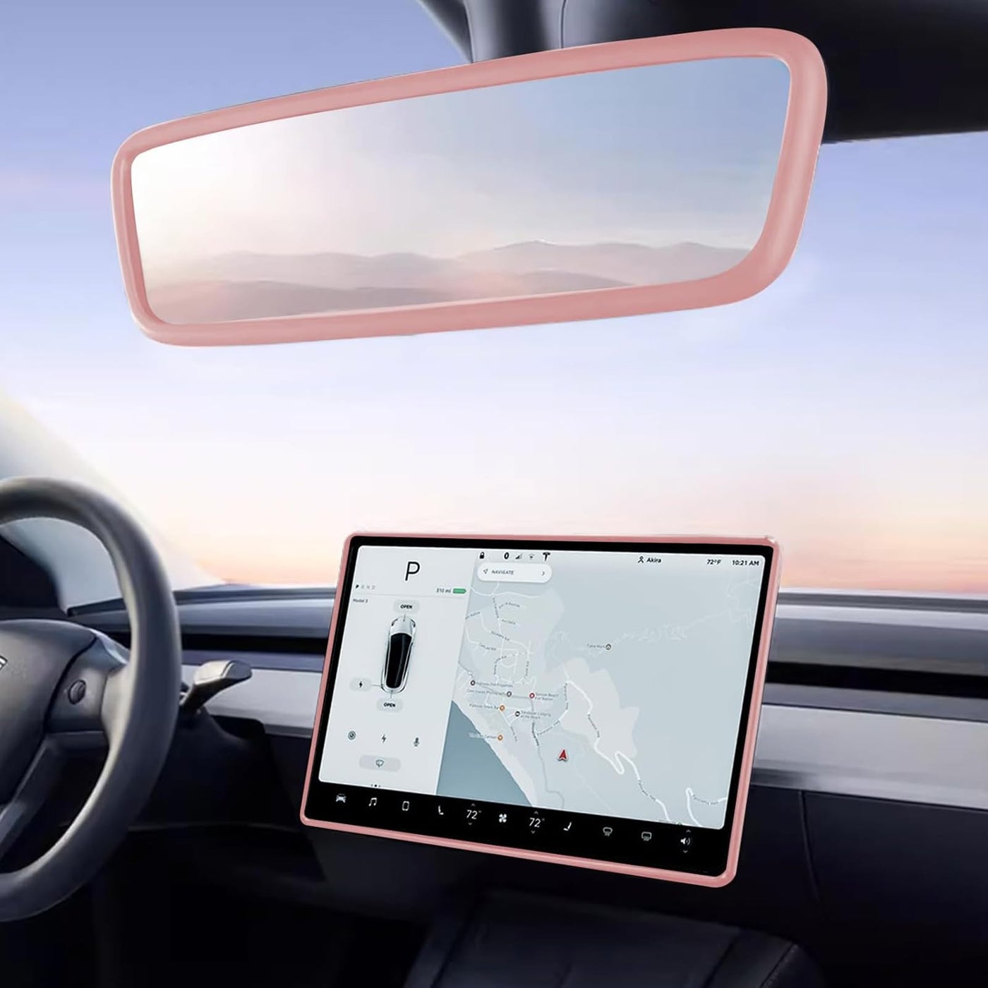 2PCS Protector Trim Frame Compatible with Tesla Model…