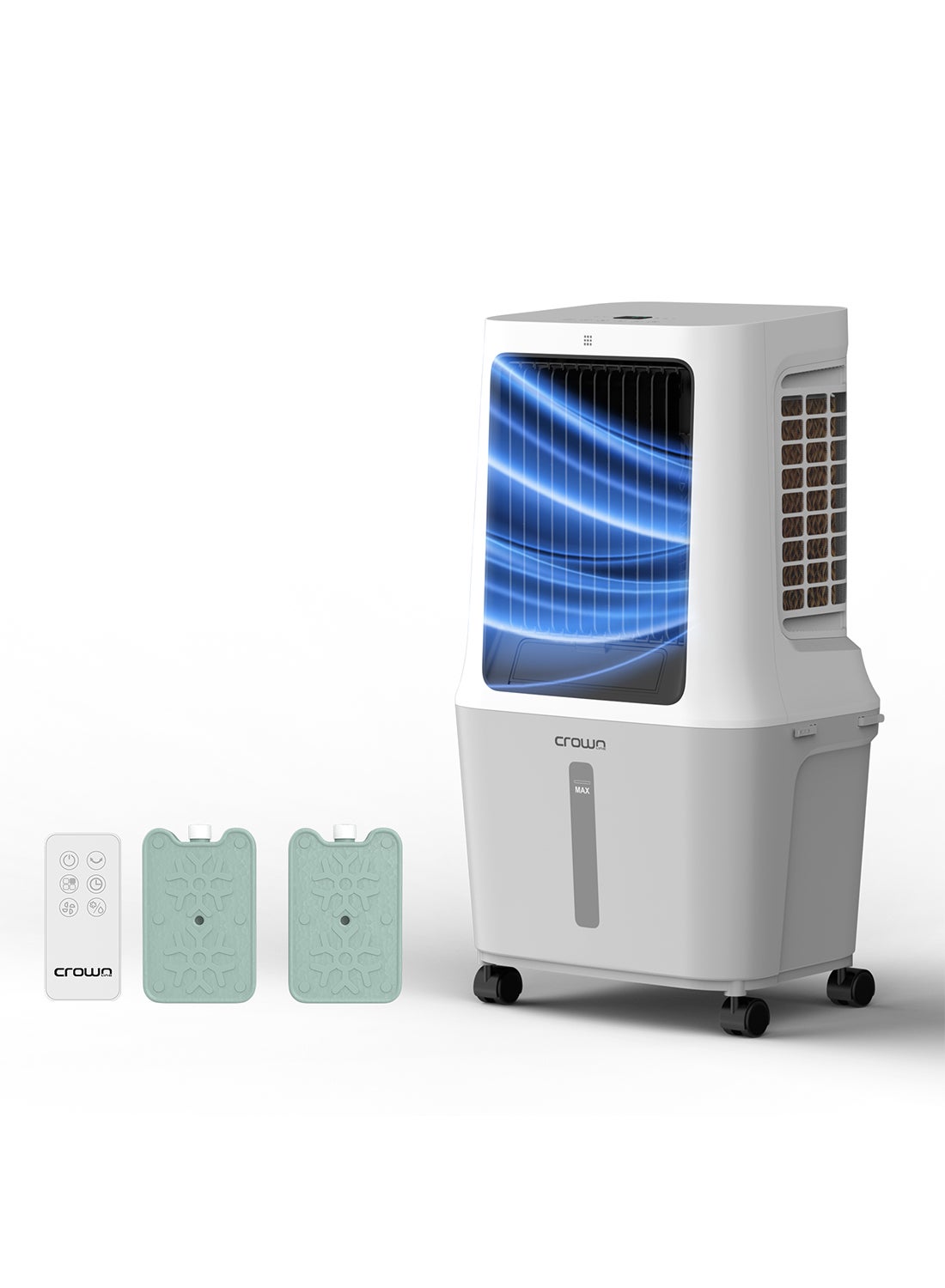 Compare Evaporative Air Cooler, 30L Tank, 1800m³h Airflow, Anion Purifier, 3 Wind Modes, 3Speed Control, MultiDirectional Swing, 12H Timer, Dual Remote Control, EasyMove Wheels 30 L 120 W AC400 White at KSA Price