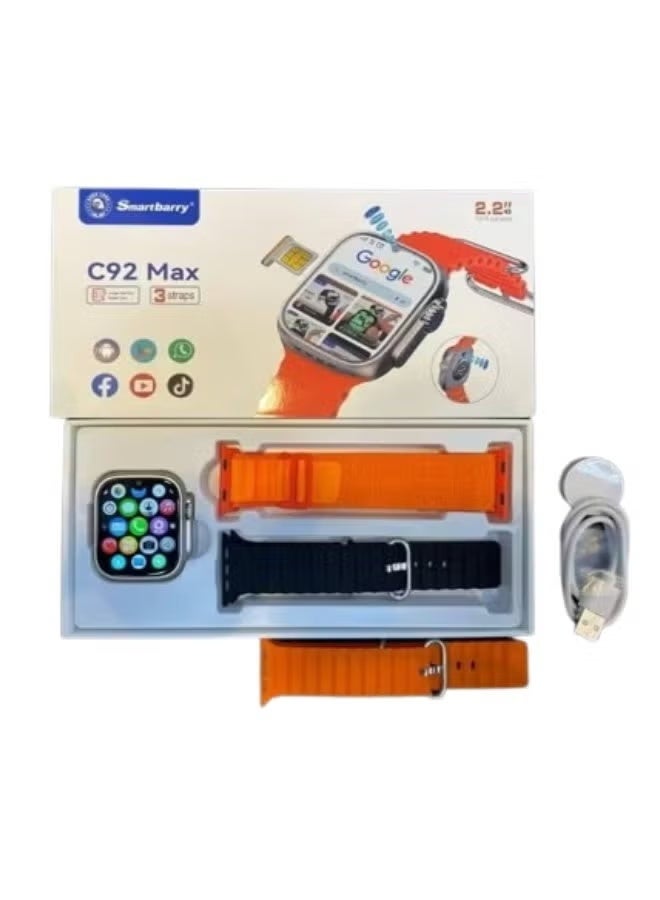 Compare C92 Max Android Smartwatch – 1.75? Touch Screen, SIM Support, Fitness & Health Tracker, Heart Rate & Sleep Monitor, Calls & Notifications, Stylish Wearable for Men & Women at KSA Price
