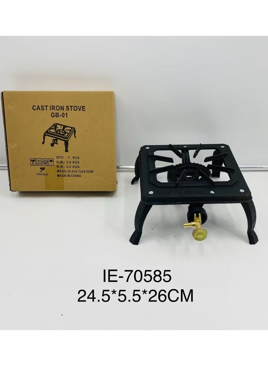 Compare Cast Iron Stove GB01 Heavy Duty Single Burner Portable Cooking Stove, Durable Iron Body, Strong Pan Support, Compact Design, Manual Control, Ideal for Home Kitchen, Outdoor Cooking, Camping, Restaurant and Catering Use at KSA Price