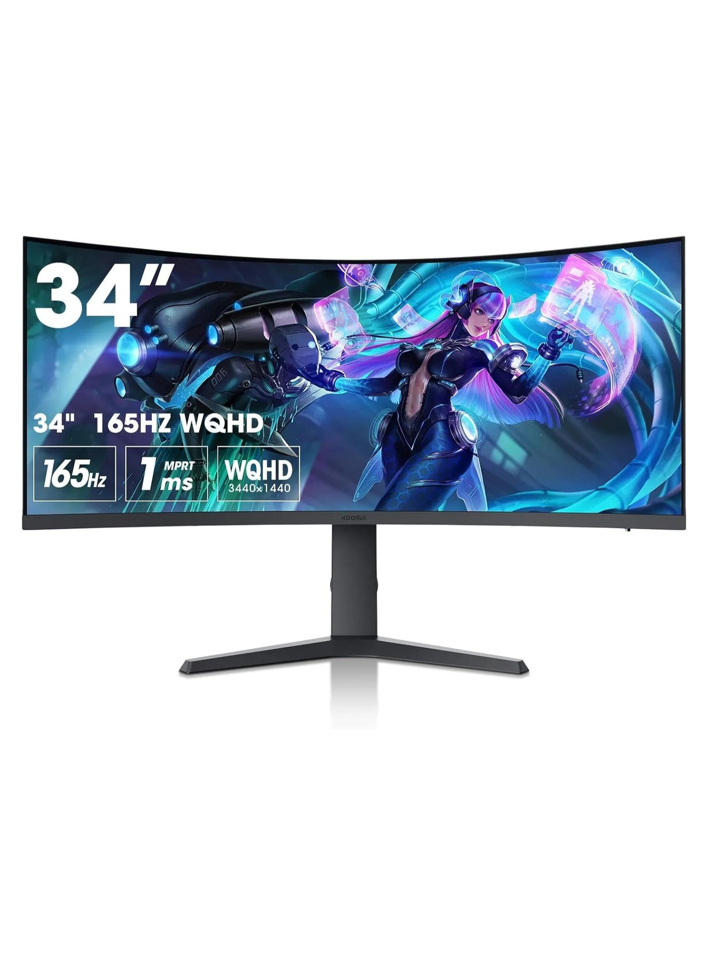 Compare 34Inch VA WQHD Curved Gaming Monitor, 165Hz Refresh Rate, 21:9 Aspect Ratio, 1ms Refresh Rate, FreeSyncGSync Technology, VESA Compatible, DP1.2DP1.4, Black | 34E6UC at KSA Price