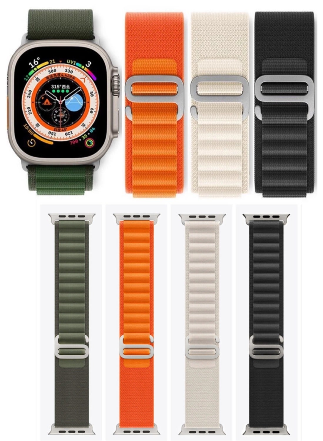 4Pack for Apple Watch Alpine Loop Band 49mm/45mm/44mm…