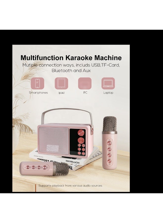 Compare Portable Karaoke Machine with Wireless Microphones & LED Music Rhythm Lights – Bluetooth Speaker PA System, Supports TFUSBAUX – Ideal for Home Parties, KTV & Outdoor Events at KSA Price