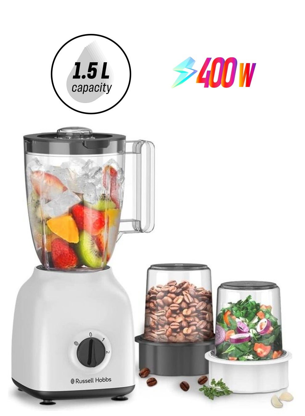3-In-1 Blender, Grinder & Chopper, 1.5L Smoothie…