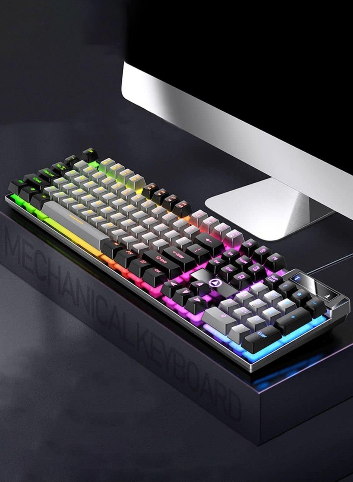 Floating Gaming Keyboard RGB Backlit Keyboard USB…