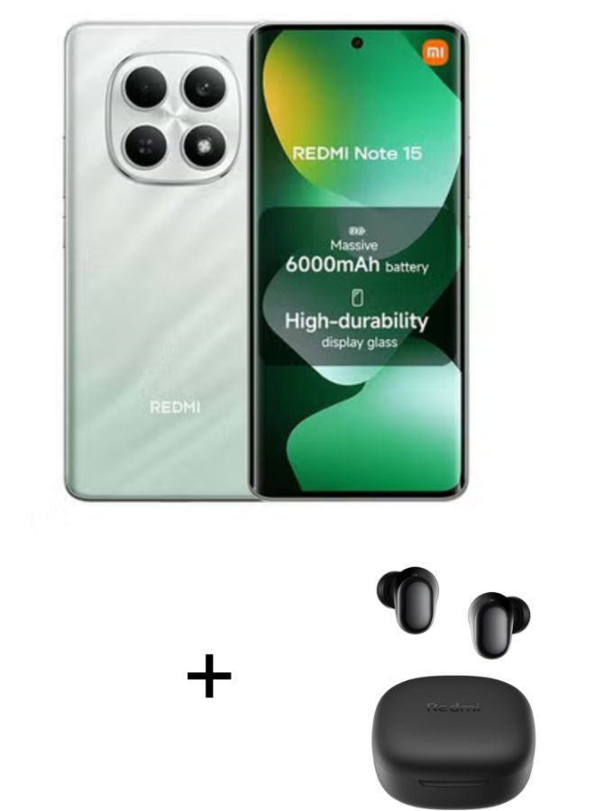 Compare Redmi Note 15 Dual SIM Forest Green 6GB RAM 128GB 4G With Free Buds 6 Play Color of gift may vary at KSA Price