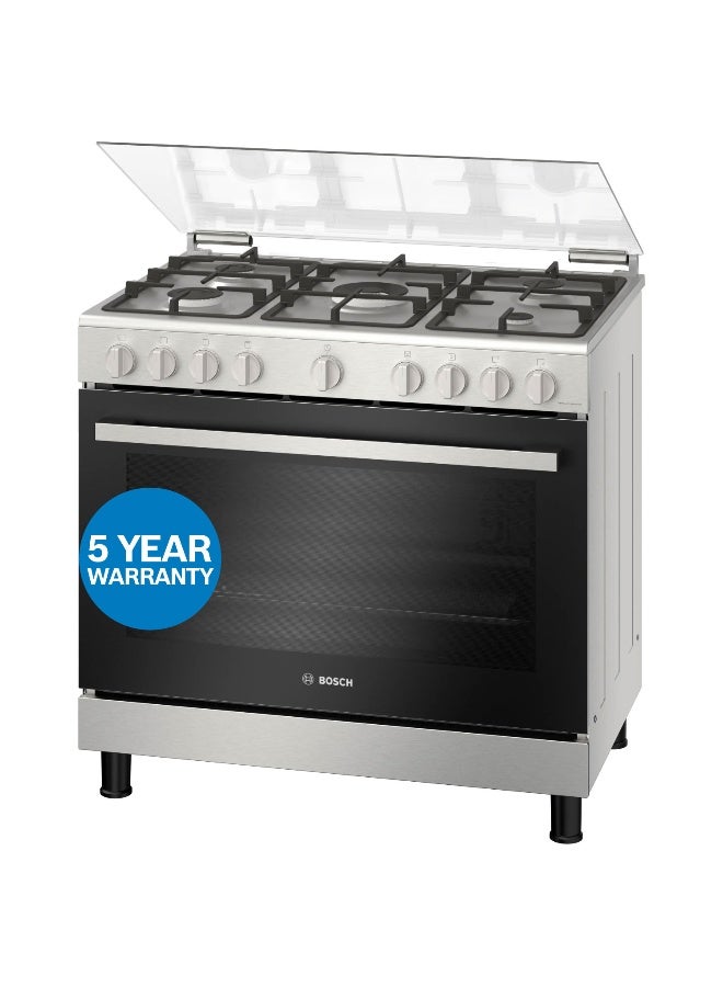 Compare Freestanding Gas Range Cooker, HGV1ISW50M, 5 Burners, 125L Oven, Rotisserie, Stainless Steel, 5 Year Manufacturer Warranty, German Engineering 5 HGV1ISW50M Stainless Steel at KSA Price