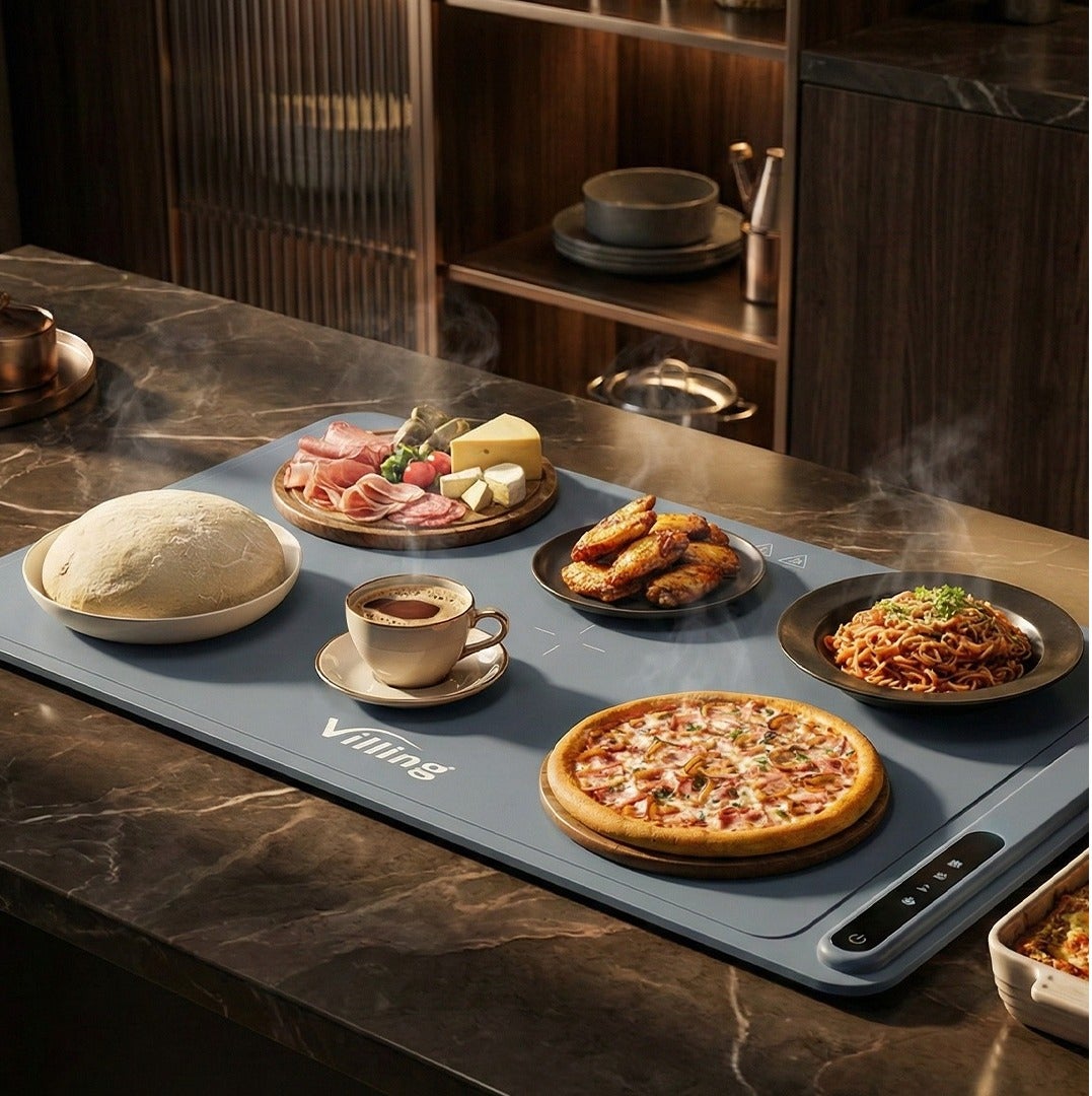 Compare VILLING FOLDABLE FOOD WARMING TRAY  BLUE COLOUR, Full Surface heating, 3Temparture settings, UAE Quality Approved, One Year Warranty, Suitable for Home, Parties, Buffets,etc... at KSA Price