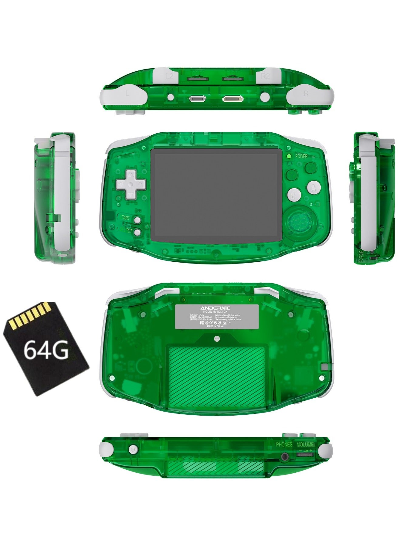 Compare RG 34XX Handheld Game ConsoleH700 quadcore ARM  Android 13 3.4inch IPS fullview angle 3500mAh 5G WIFI Bluetooth Retro Video Players?32G+64G? at KSA Price