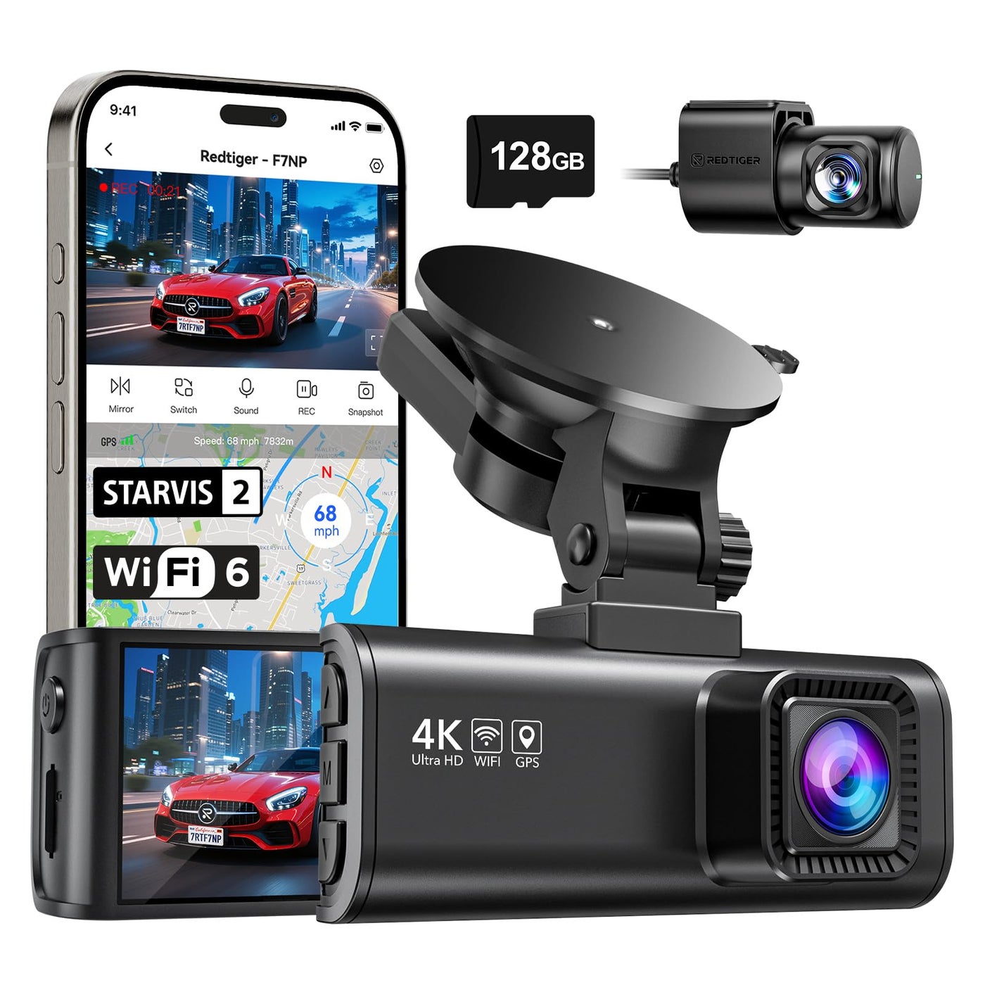 REDTIGER 4K Dash Cam Front and Rear, STARVIS…