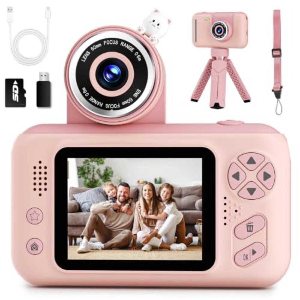 Compare Camera Digital Camera for Girls Video Camera with Flipup Lens 8MP Resolution Pink For Home and Travel Use Lightweight and Durable ABS Plastic at KSA Price