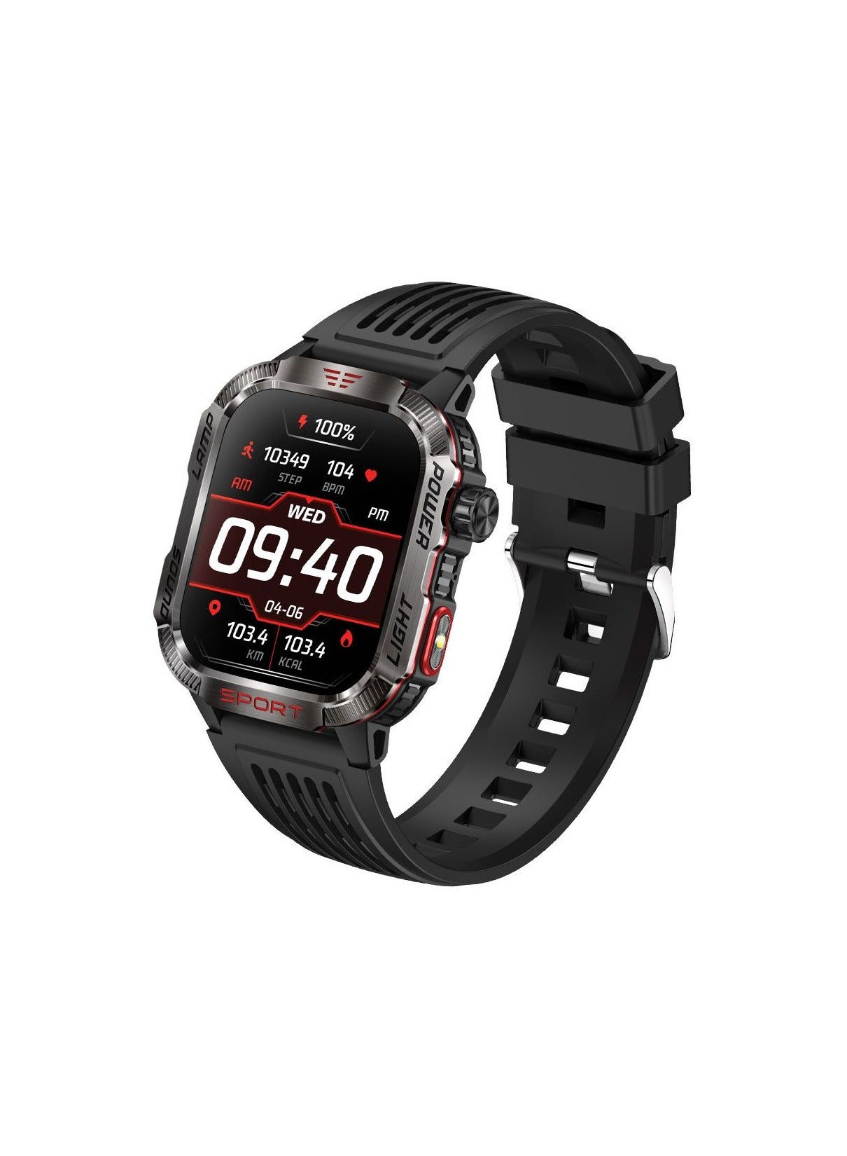 Compare Moxedo Warrior Military Smart Watch with LED Flash Light 2.01 IPS HD Large Display Sport Smart Watch Bluetooth Calling, 100+ Watch Faces with Builtin Compass for Android and iOS Black at KSA Price
