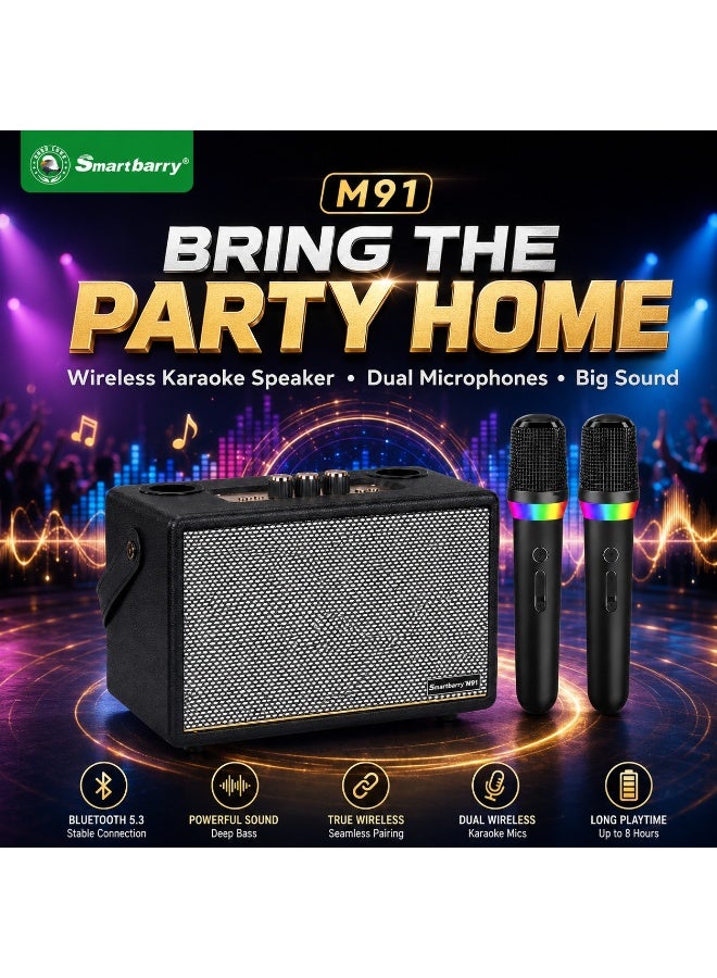 M91 Wireless Karaoke Speaker With 2 Wireless…