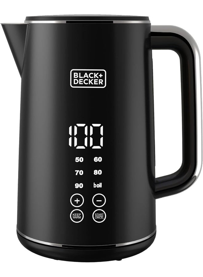 Compare Digital Kettle, Touch Screen, Double Wall Design, 6 Preset Temps, 30Min Keep Warm, LED Display, Auto ShutOff, BoilDry Protection, CoolTouch Exterior, 1.7 L 2200 W JCD200B5 Black at KSA Price