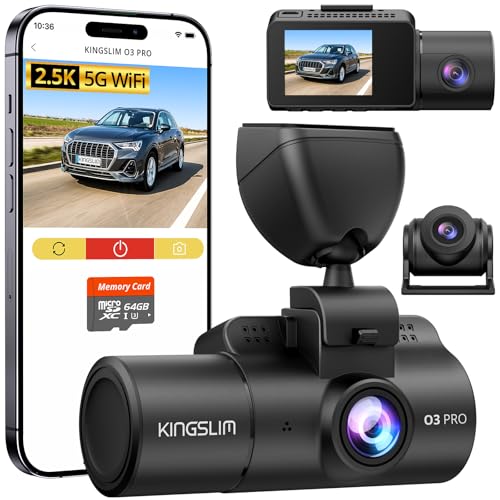 Kingslim 3 Channel 5G WiFi Dash Cam with…