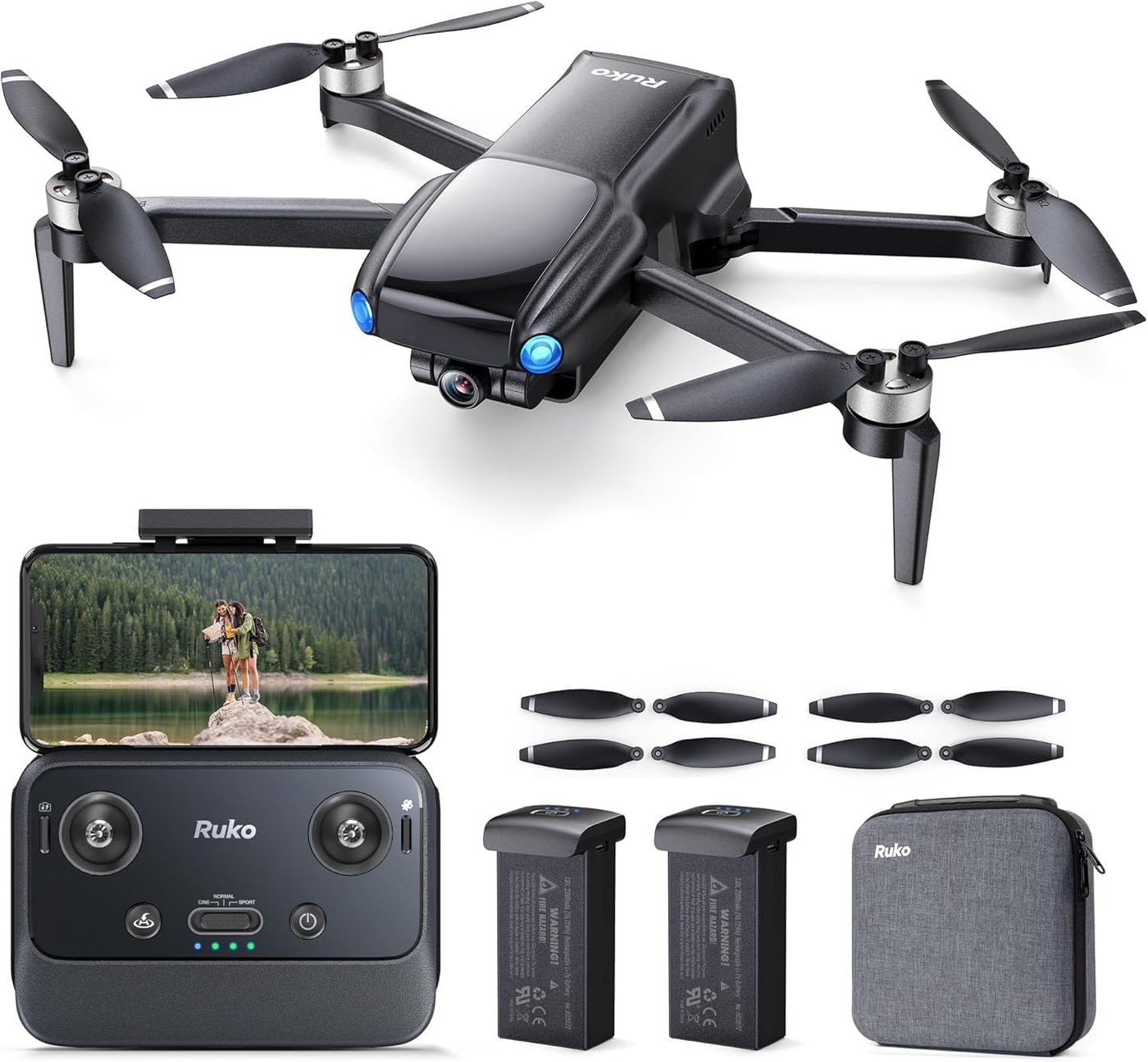 Compare Ruko U11MINI Drones with Camera for Adults 4K 70Mins 2 Batteries Under 250g Camera Drone with GPS TOF 9800FT Long Range Auto return for beginner at KSA Price