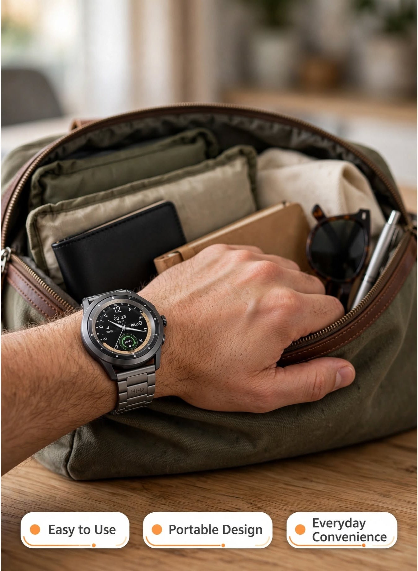 Compare WR44 Smart Watch with Super AMOLED Display, 3 Interchangeable Straps, Waterproof Design, Bluetooth Calling, Health Tracking & Sports Modes at KSA Price