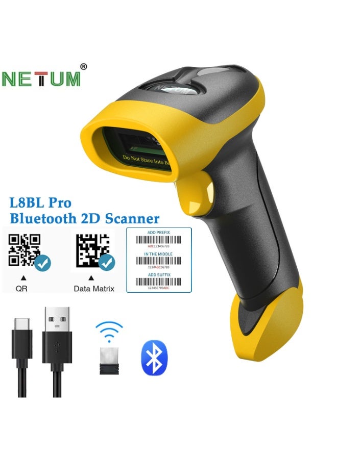 Compare Bluetooth QR Barcode Scanner, 3 in 1 Automatic Wireless 1D 2D Barcode Reader USB Image Code Scanner for Store, Warehouse POS, Computer, Tablet, iPad, iPhone, Android at KSA Price
