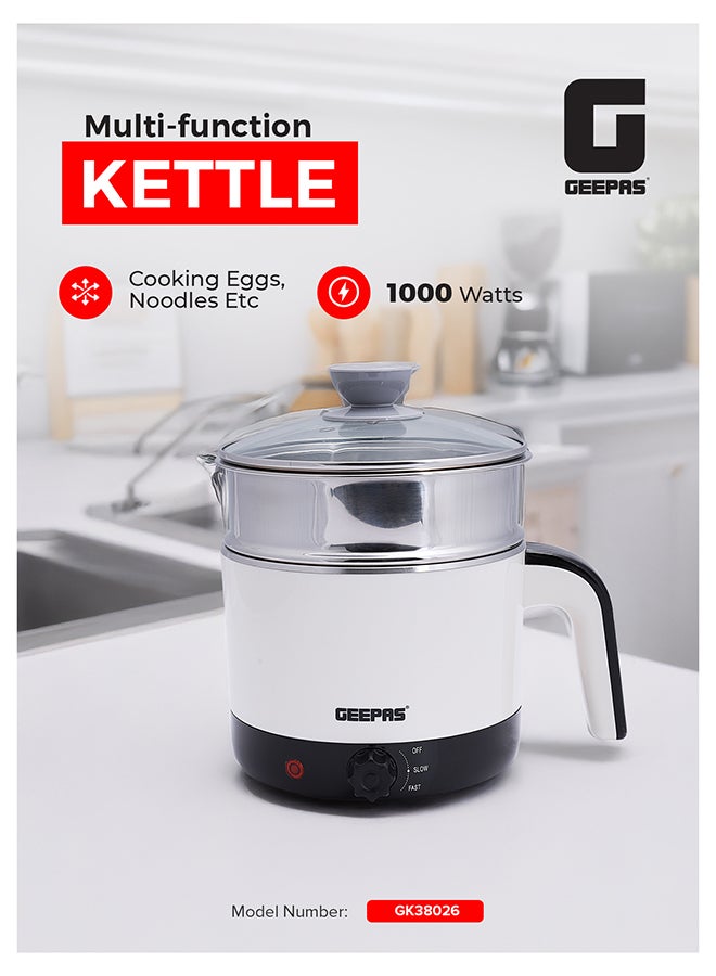 Compare Double Layer MultiFunctional Kettle With Egg Boiler AttachmentCooking Noodle 5060Hz 1.7 L 1000 W GK38026 WhiteSilverBlack at KSA Price