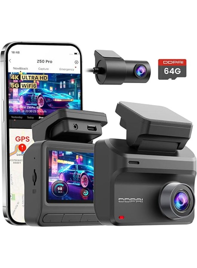 DDPAI Dash Cam Front and Rear 4K+1080P Dashcam…