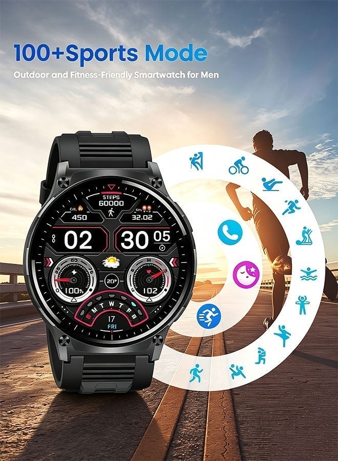 Compare Mens Outdoor Smart Watch, 1.39 Inch IPS HD Screen, 100+ Sports Modes, Builtin Flashlight, Long Battery Life Fitness Tracker for Sleep Monitoring at KSA Price