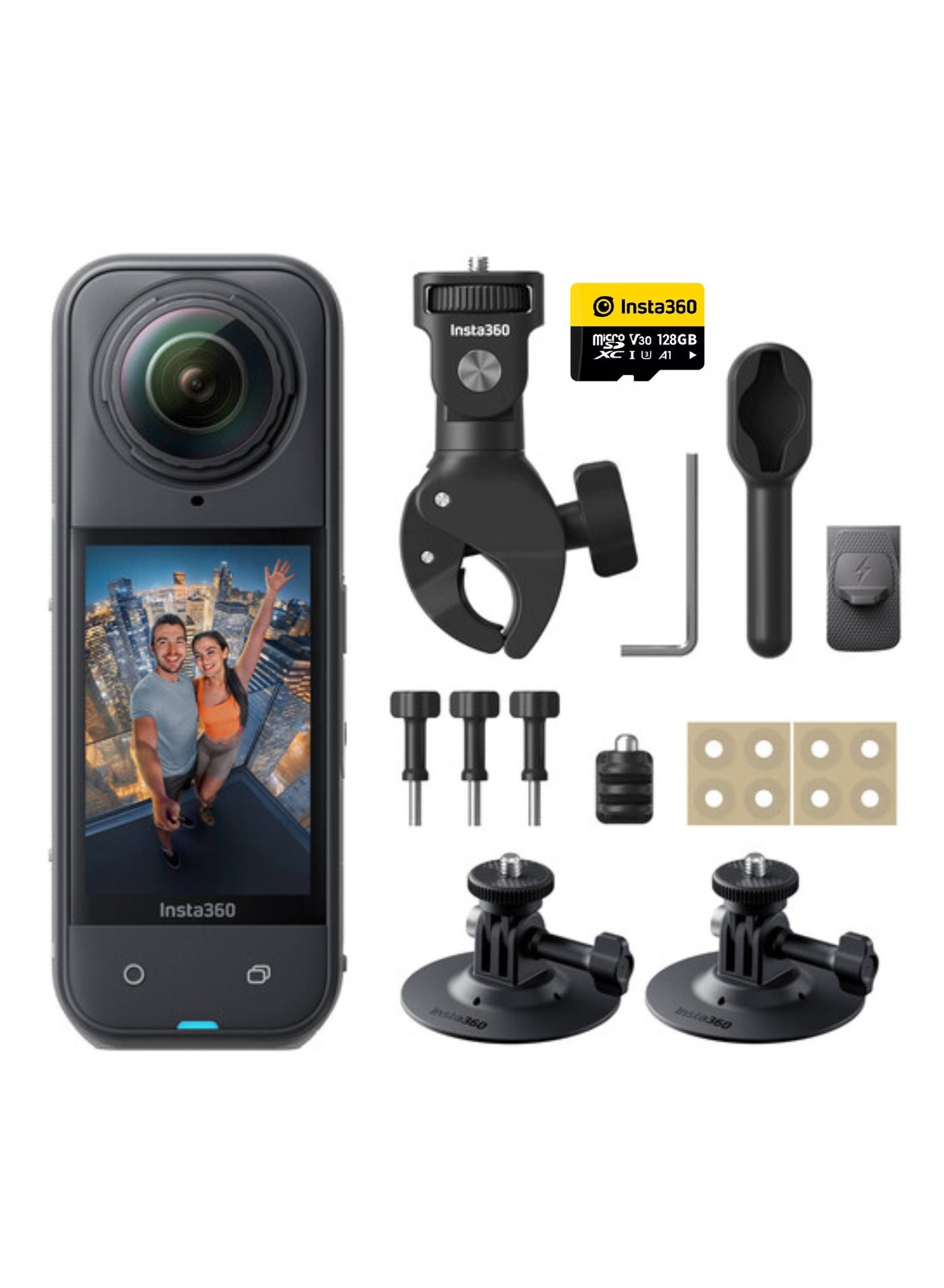 Compare X5 Motorcycle Bundle | 15M Waterproof 8K 360 Action Camera, Dual 11.28 Sensor, Low Light Capture, Wind Guard, Replaceable Lens, 185 Mins Battery Life, AI Editing, Auto Stabilization  Black at KSA Price