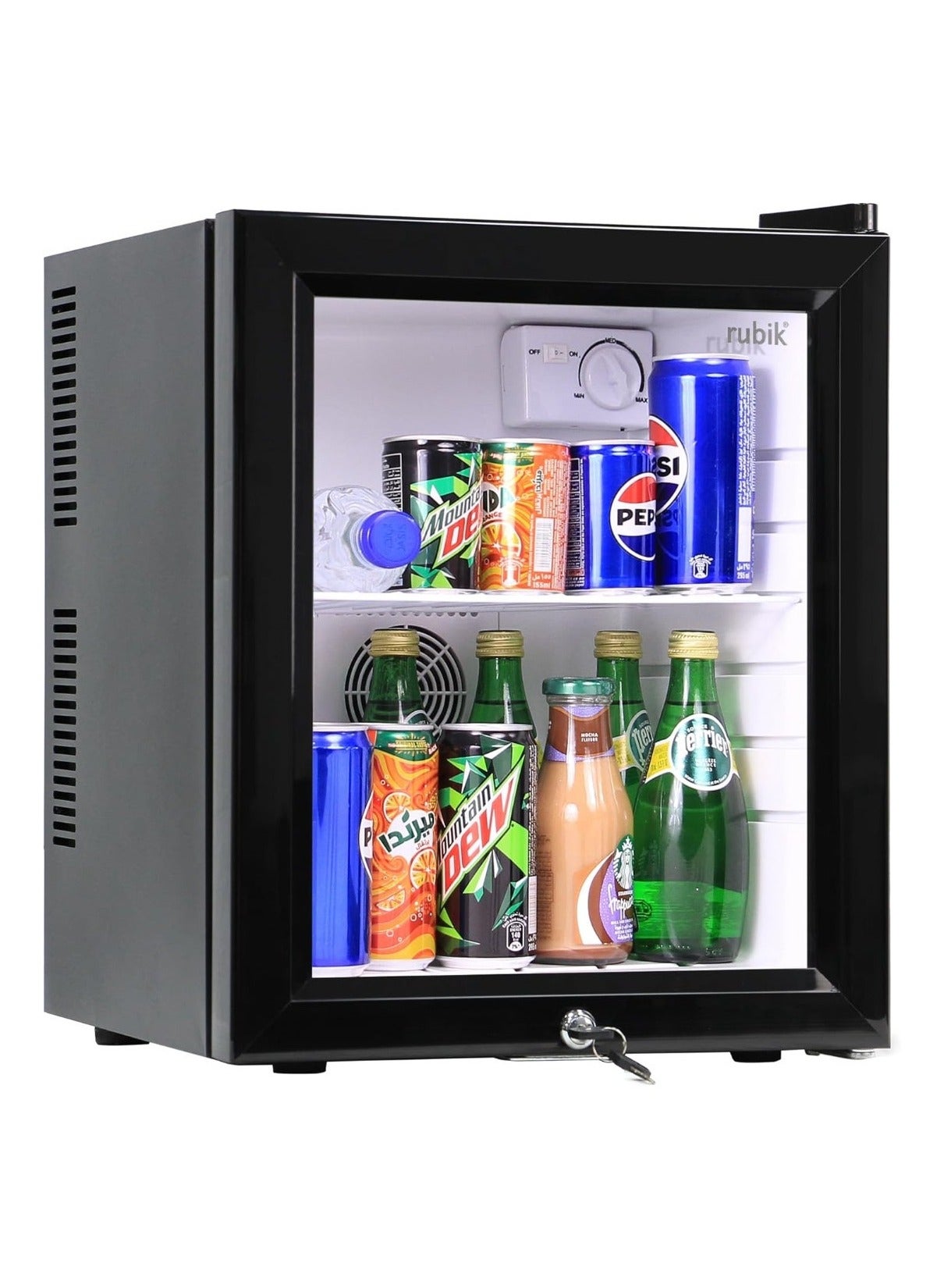 Compare Minibar with Key Lock, Glass Door AC 220V Beverage Cooler for Food Drinks Skincare Great for Home Office Hotel 30 Liters Capacity at KSA Price
