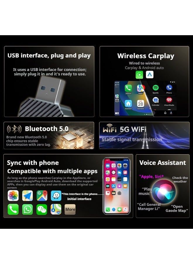 Compare 2 in 1 Android Auto Wireless Adapter & Wireless CarPlay Adapter Plug & Play at KSA Price