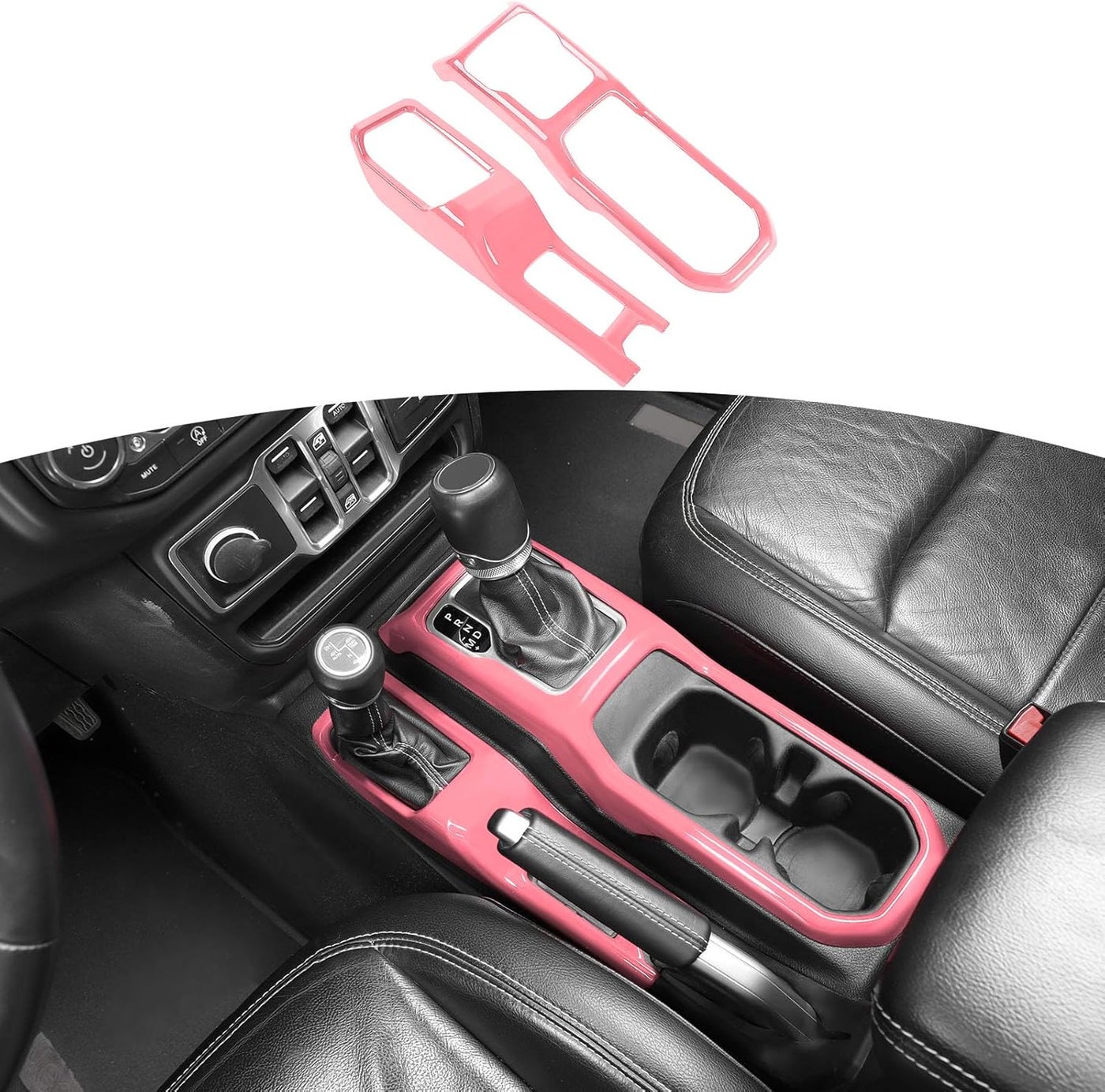 Compare RTTCZ Pink Console Gear Shift Panel Trim Cover for Jeep Wrangler JL JLU Gladiator JT at KSA Price