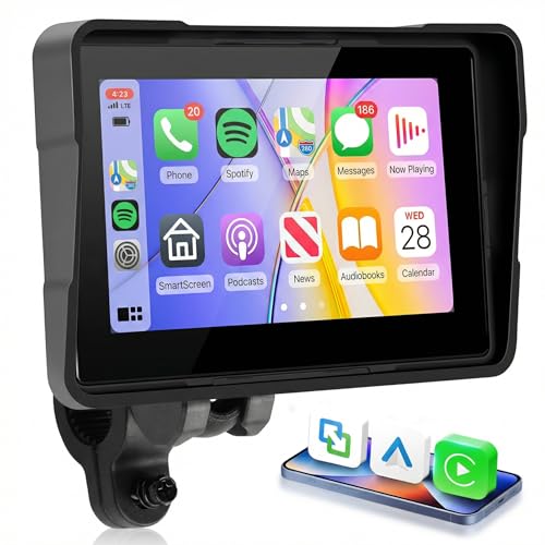 KYNNT 5 Inch Motorcycle Wireless CarPlay GPS…