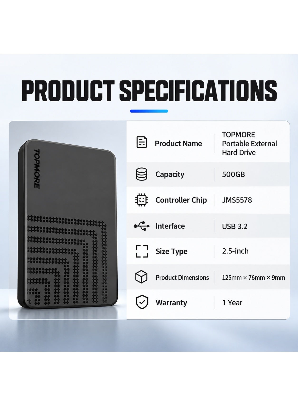 Compare Portable Hard Disk Drive – 500GBHDD 500GBSSD Hard Drive at KSA Price