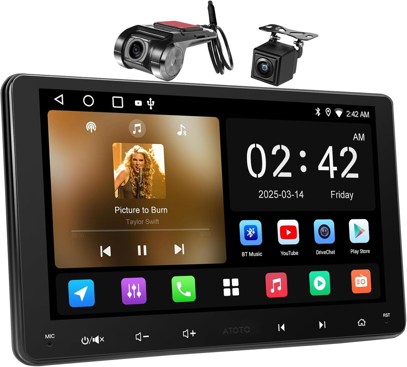 Compare ATOTOZONE 9Inch Android DoubleDIN Car Stereo with 1080P Dashcam & Backup Camera, Wireless CarPlay & Android Auto at KSA Price