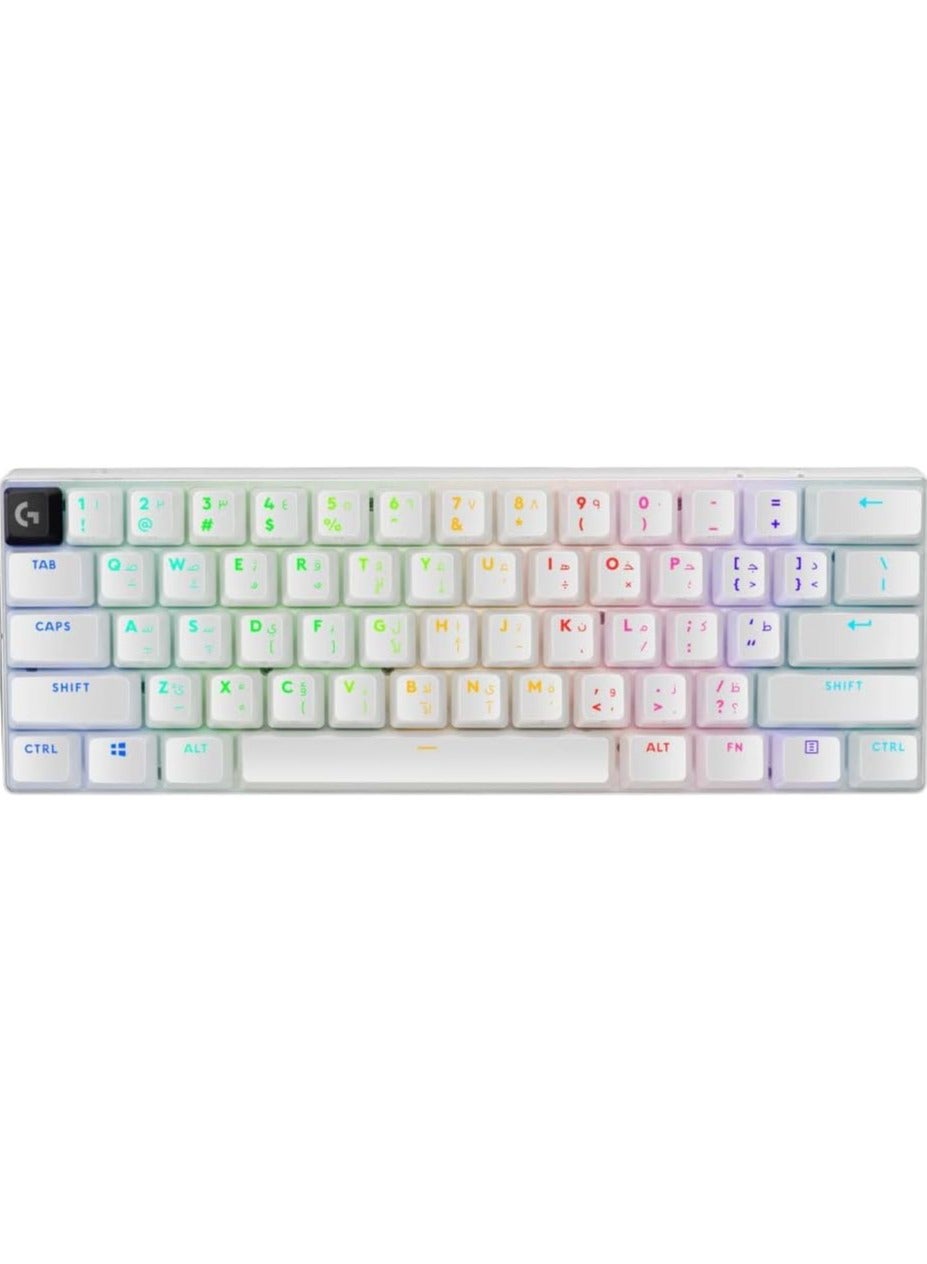 Compare Logitech G PRO X 60 LIGHTSPEED Wireless Gaming Keyboard, Ultra Compact TKL 60% Mechanical Keyboard for Windows PC, LIGHTSYNC RGB, DualShot PBT Keycaps, GX Optical Tactile Switches  White at KSA Price