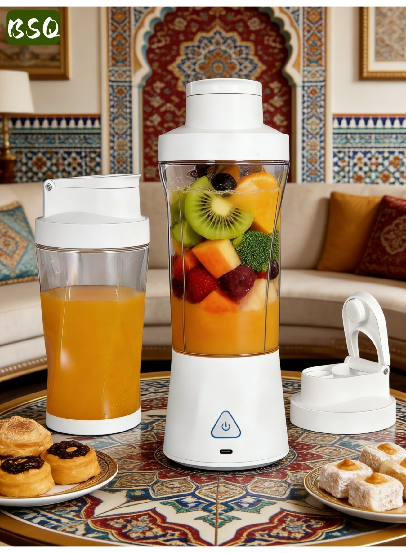 Compare Portable Blender  Shake Maker | Personal Blender  Fruit Blender | 6Blade Stainless Steel Protein Shake Blender | LeakProof Juicer | 650ml 360W Sports Bottle | BPAFree Home & Outdoor JuicerBlender | TypeC Wireless Cha at KSA Price